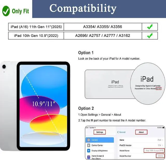 Alt view image 2 of 5 - H HOLIMET Case for iPad (A16) 11th (11'')/ 10th Generation (10.9'') Vegan Leather with Built-in Pencil Holder Auto Sleep/Wake Function, Blue