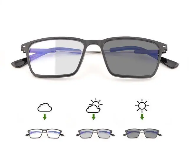 Main image of PEEPAI Photochromic Blue Light Blocking Glasses Titanium Anti Eyestrain Computer Gaming Blue Light Screen Blocker Glasses Anti Glare UV Protection Eyewear for Men Women