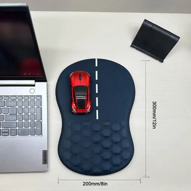 Alt view image 5 of 5 - Ergonomic Mouse Pad with Wrist Support and Memory Foam Massage Bulge,Slope Mousepad with Wrist Rest to Relieve Wrist Pain, Large 12x8 inch, Lane