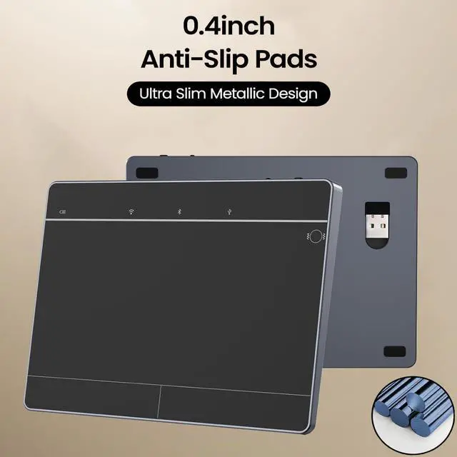 Alt view image 2 of 5 - JOMAA Wired&2.4GWireless&Bluetooth Trackpad for Windows 10/11,Rechargeable Touchpad Mouse with Multi-Gesture Support for PC Laptop Computer (Black)