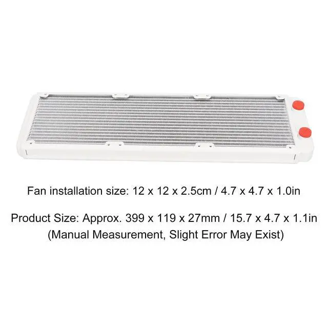 Alt view image 4 of 5 - Water Cooling Radiator G1/4 Thread, 360mm Aluminium Alloy Computer 18 Pipes Water Cooling Cooler for Computer CPU Heat Sink