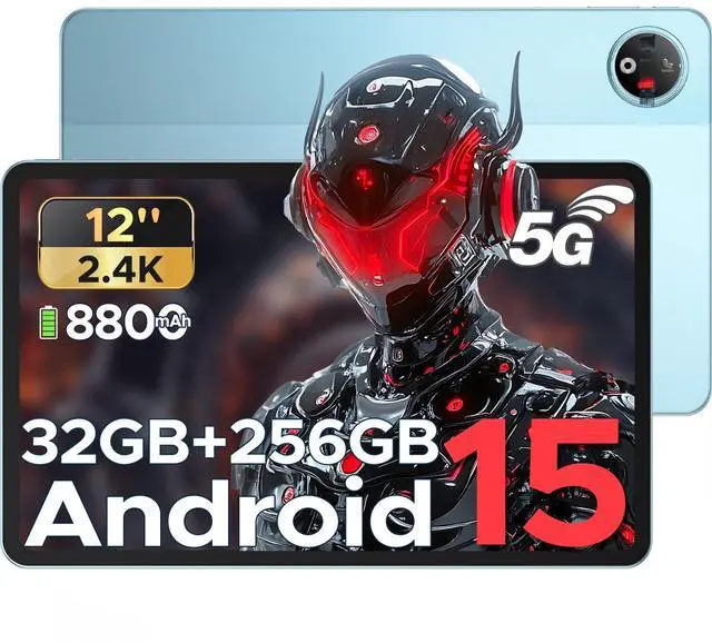 Main image of DOOGEE V Pad 5G Android 15 Tablet, 12 inch Tablet with 2.4K IPS Display, 32GB+256GB/2TB TF, 5G Dimensity 7050 Octa-Core Gaming Tablets, 8800mAh, Face Unlock, WiFi 6, Gemini AI, Quad Speakers Tablets