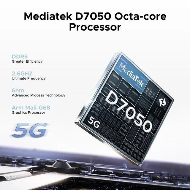 Alt view image 3 of 5 - DOOGEE V Pad 5G Android 15 Tablet, 12 inch Tablet with 2.4K IPS Display, 32GB+256GB/2TB TF, 5G Dimensity 7050 Octa-Core Gaming Tablets, 8800mAh, Face Unlock, WiFi 6, Gemini AI, Quad Speakers Tablets