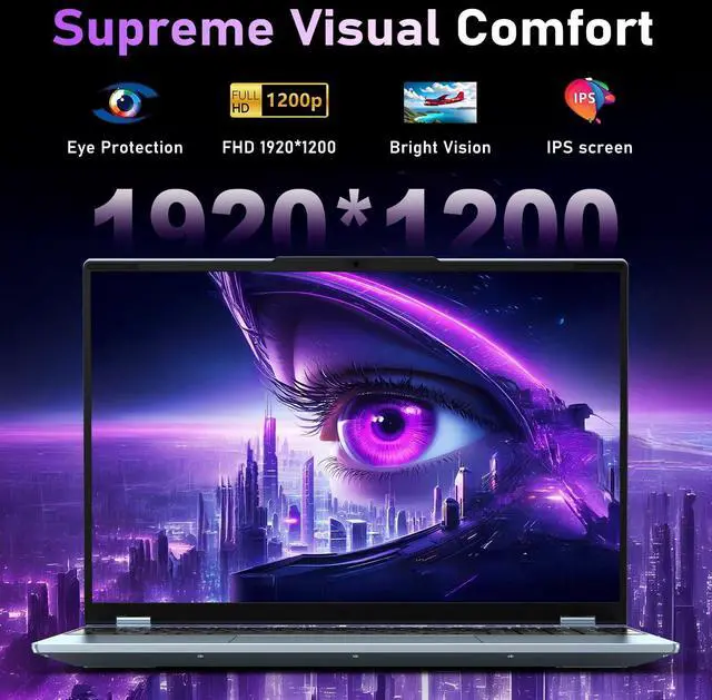 Alt view image 4 of 5 - MITUNTUN 2025 Gaming Laptop (Include Office 365), 16 Inch Laptop Computer with Geforce MX350, N95 4C/4T Processor(up to 3.4Ghz), 32GB RAM 1TB SSD, Backlit Keyboard, FHD 1920 * 1200, WiFi 5, BT 4.0