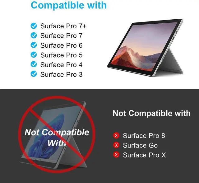 Alt view image 2 of 5 - TOMSENN Surface Pro Type Cover, Portable Wireless Bluetooth Keyboard with Touchpad, 7-Color LED Backlit and Built-in Rechargeable Battery (LED Backlit)