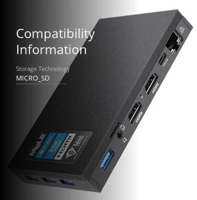Alt view image 3 of 5 - MeLE QuieterDL Mini PC with Windows 11 Home N100 4G 128G, Dual LAN 2.5G, N100 Fanless Mini Computers, Full-Function USB-C, 4K Triple Display Desktop on Home, Office, Education, Industrial, Billboard