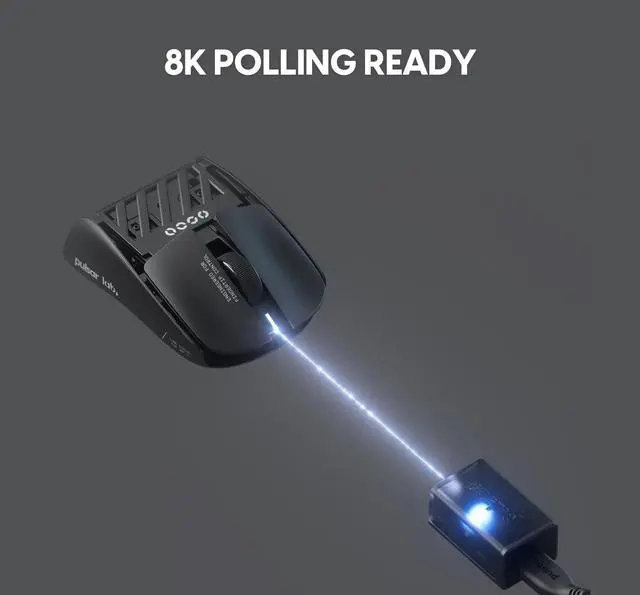 Alt view image 5 of 5 - Pulsar Gaming Gears LAB X2F Wireless Fingertip Gaming Mouse, Ultra Lightweight 1.34 oz (38 g), HUANO Blue Pink Dot Switches, 32,000 DPI, 750 IPS, XS-1 Sensor, 8K Compatible (Black)