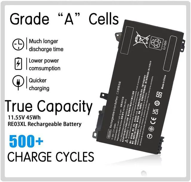 Alt view image 2 of 5 - RE03XL RF03XL L32656-005 Laptop Battery for HP ProBook 430 440 445 450 455R G6 430 440 445 450 G7 Notebook Battery L32407-AC1 L32407-2B1 L32407-541 HSTNN-OB1C HSTNN-UB7R HSTNN-DB9A REO3XL 45WH