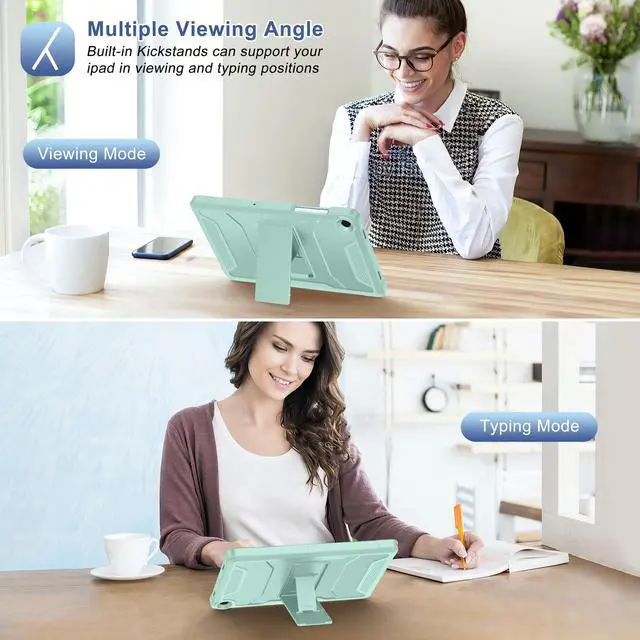 Alt view image 4 of 5 - Soke Case for Samsung Galaxy Tab A11/A9 Plus, with Built-in Screen Protector and Kickstand, Rugged Full Body Protective Cover for Galaxy Tab A11+/A9+ 11 Inch Tablet [SM-X210/X216/X218],Mint Green