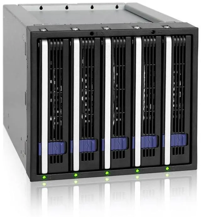 Main image of ICY DOCK FatCage MB155SP-B 5 Bay EZ-Tray 3.5" SATA Hard Drive Hot-Swap Backplane Cage in 3X 5.25 Bay