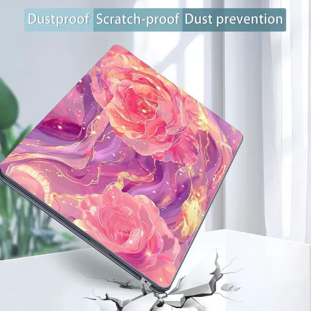 Alt view image 5 of 5 - Tuiklol for M4 MacBook Air 13.6 inch Case 2025-2022 Release M2 Chip Model A3240 A3113 A2681, Plastic Hard Shell Cover for MacBook Air 13.6 Liquid Retina Display with Touch ID, Pink Roses