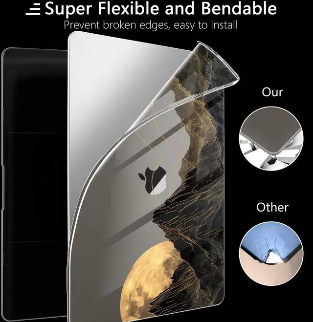 Alt view image 4 of 5 - MEEgoodo for M2 MacBook Pro 13 inch Case 2022 2021 2020,Crystal Cover Fit Model A2338 M2/M1 A2251 A2289,Flexible Plastic Case for 13.3-inch Laptop,Hard Shell for MacBook Pro M2,Glowing Lines Full Moon