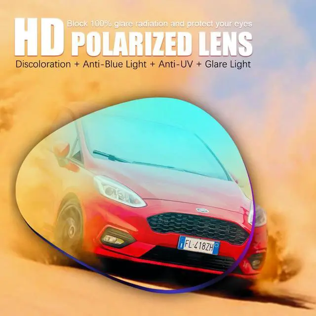 Alt view image 4 of 4 - Photochromic Polarized Sunglasses Blue Light Blocking Spring Hinge Glasses UV400 Protection Safety Eyeglasses for Men Women Day and Night Sport Driving Golf Fishing Anti Glare Photosensitive Eyewear