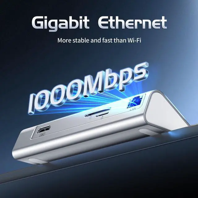 Alt view image 4 of 5 - intpw USB C Hub Ethernet, 10-in-1 USB Docking Station 10Gbps with 4K@60Hz HDMI, USB C and 2 USB A 3.2 Data, LAN, 2 USB A 2.0, PD 100W, SD/TF Ports, Powered USB Hub for Laptop, PC, iPhone 16/15, Mac