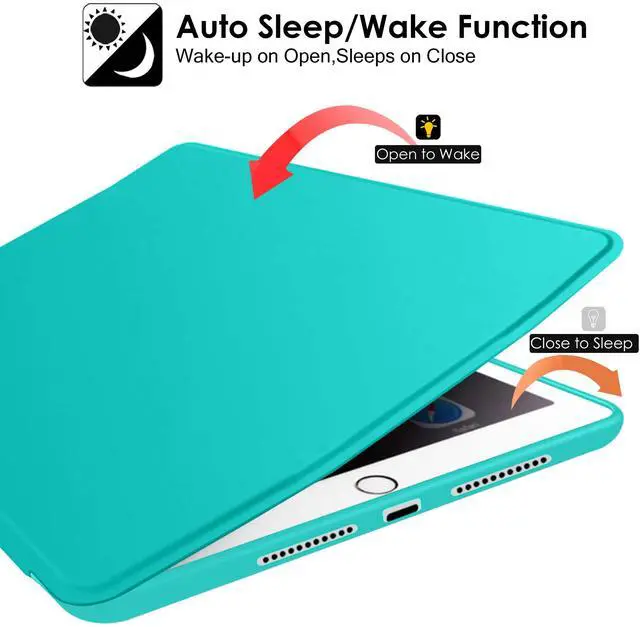 Alt view image 3 of 5 - DuraSafe Cases for iPad 7.9 Inch Mini 5 Generation 2019 [ Mini 5th Gen ] A2133 A2124 A2126 A2125 Full Body Protective Soft Back Cover with Wake/Sleep Feature - Green