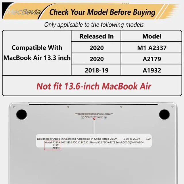 Alt view image 2 of 5 - MecBevia Compatible with MacBook Air 13.3 inch Case 2021-2018 Release A2337 M1 A2179 A1932 Touch ID, Plastic Hard Shell&Keyboard Cover&Screen Protector&Webcam Cover&Type-C Adapter, Mountain