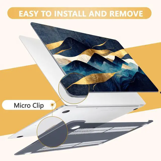 Alt view image 3 of 5 - MecBevia Compatible with MacBook Air 13.3 inch Case 2021-2018 Release A2337 M1 A2179 A1932 Touch ID, Plastic Hard Shell&Keyboard Cover&Screen Protector&Webcam Cover&Type-C Adapter, Mountain