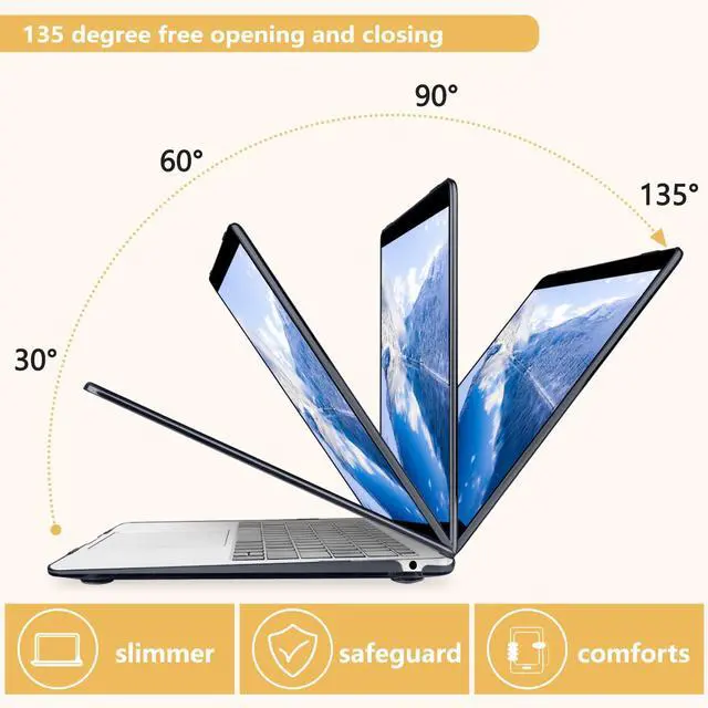 Alt view image 5 of 5 - MecBevia Compatible with MacBook Air 13.3 inch Case 2021-2018 Release A2337 M1 A2179 A1932 Touch ID, Plastic Hard Shell&Keyboard Cover&Screen Protector&Webcam Cover&Type-C Adapter, Mountain