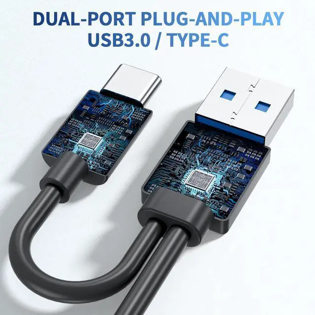 Alt view image 5 of 5 - LLMHHKYK External Blu-ray Drive, Portable Blu-ray Player & CD DVD Burner  USB 3.0 & Type-C BD/DVD/CD Reader, Plug and Play, Lightweight for Windows/Mac/Linux (2 in 1)