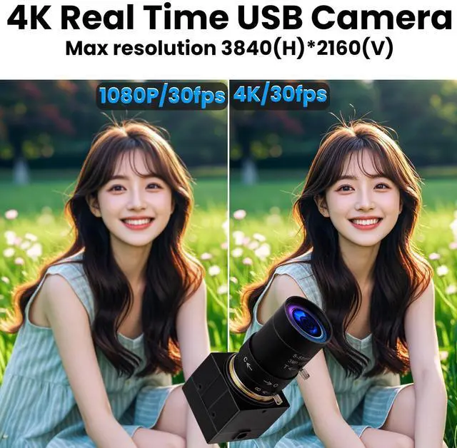 Alt view image 2 of 5 - ALPCAM 4K USB Camera - 10X Optical Zoom, Ultra HD 2160P, IMX415 Sensor, Plug and Play for Windows, Linux, Mac, Raspberry Pi