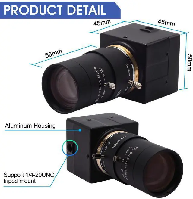 Alt view image 5 of 5 - ALPCAM 4K USB Camera - 10X Optical Zoom, Ultra HD 2160P, IMX415 Sensor, Plug and Play for Windows, Linux, Mac, Raspberry Pi