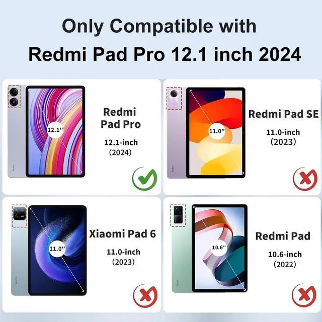 Alt view image 2 of 5 - WINCHKING Touchpad Keyboard Case for Tablet Redmi Pad Pro 12.1 Inch 2024/Poco Pad 12.1 Released 2024,7-Color Backlit,Detachable Wireless Keyboard Protective Case with Pen Holder,Light Gray