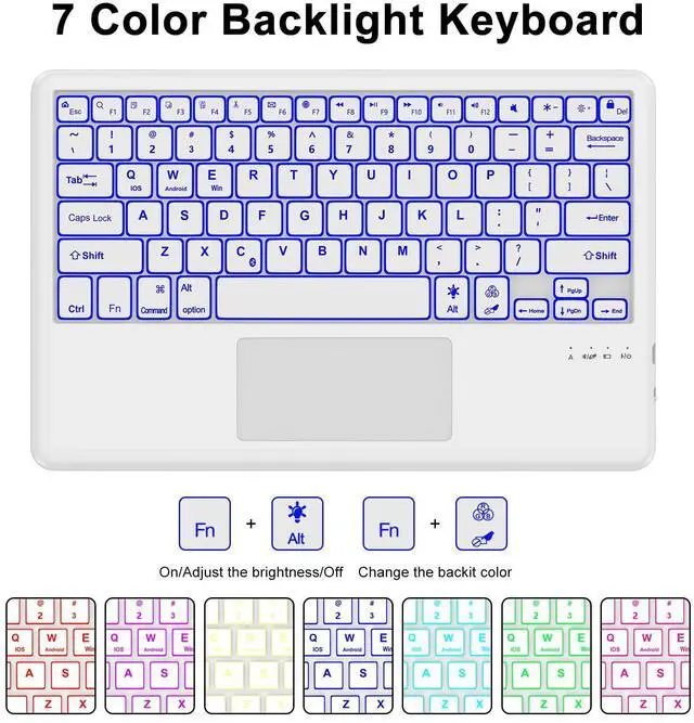 Alt view image 3 of 5 - WINCHKING Touchpad Keyboard Case for Tablet Redmi Pad Pro 12.1 Inch 2024/Poco Pad 12.1 Released 2024,7-Color Backlit,Detachable Wireless Keyboard Protective Case with Pen Holder,Light Gray