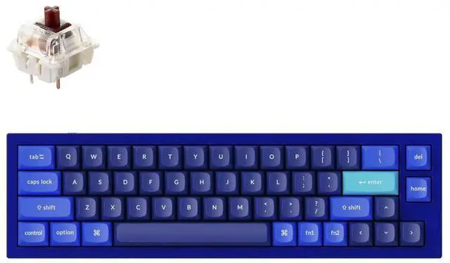 Main image of Keychron Q9 Wired Ultra-Mini 40% Mechanical Keyboard  QMK/VIA, Hot-Swappable Gateron G Pro Brown Switches, RGB Backlight, Double-Gasket Design, CNC Aluminum Body, Compatible with Mac/Windows, Blue