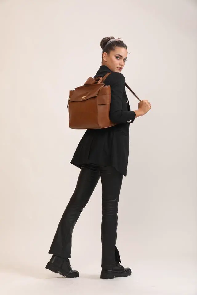 Alt view image 2 of 5 - RASHKI ARIA Women tote bag | 15.6" Laptop Messenger Bag | Laptop Bag | Office Bag | College Bag | Vegan Leather (TAN)