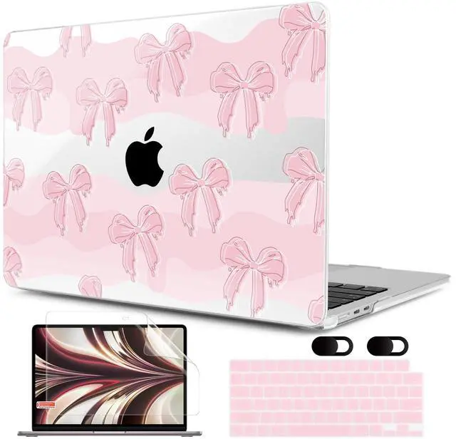 Main image of MEEgoodo Case for M4/M3/M2 MacBook Air 13.6 inch Case 2025 2024 2022, Fit Model A3240/A3113/A2681, Laptop Hard Shell with Keyboard Cover Compatible with MacBook Air 13 inch, Melted Bow