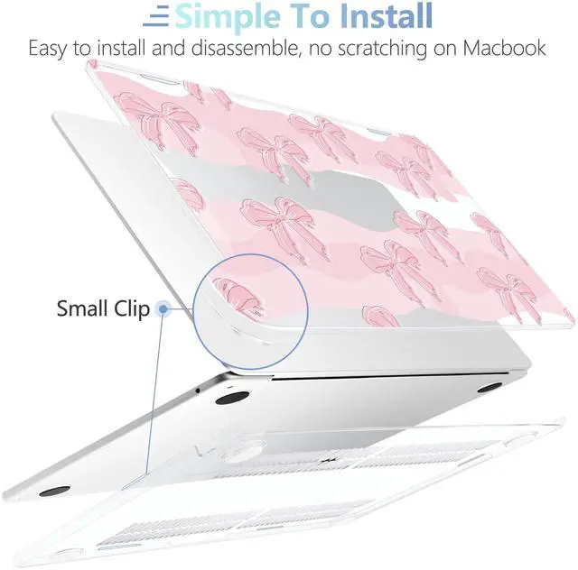 Alt view image 5 of 5 - MEEgoodo Case for M4/M3/M2 MacBook Air 13.6 inch Case 2025 2024 2022, Fit Model A3240/A3113/A2681, Laptop Hard Shell with Keyboard Cover Compatible with MacBook Air 13 inch, Melted Bow