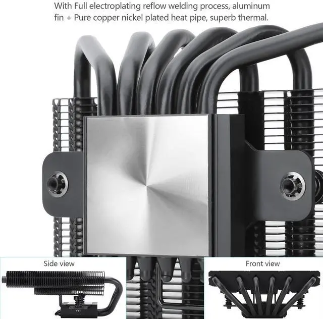 Alt view image 4 of 5 - Thermalright AXP-120-X67 Black ARGB Low Profile CPU Air Cooler with Quite 120mm TL-C12015B-S Low Profile PWM Fan, 6 Heat Pipes, 67mm Height, for AMD AM4/Intel LGA 1700/1150/1151/1851/1200/2011/2066