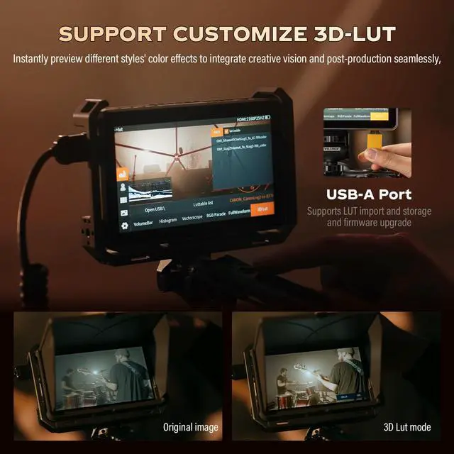 Alt view image 5 of 5 - VILTROX DC-X3 Touchscreen Camera Field Monitor, SDI in/Out HDMI in/Out 4K Camera Video Monitor with Battery Sunshade Hood,Camera Touchscreen Monitor for Sony Canon Nikon2000nits,3D LUT,1920X1080