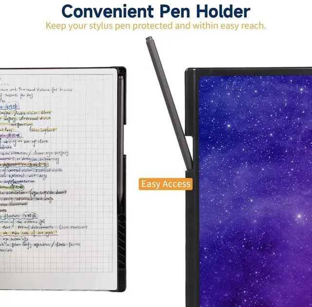 Alt view image 5 of 5 - QIOFEARTH Case for Remarkable Paper Pro Tablet 11.8" (2024 Released) Lightweight and Hard Back Shell Protective Book Folio Cover,Have Auto Sleep/Wake,Pen Holder and Pen Tips Box (Starry Sky Purple)