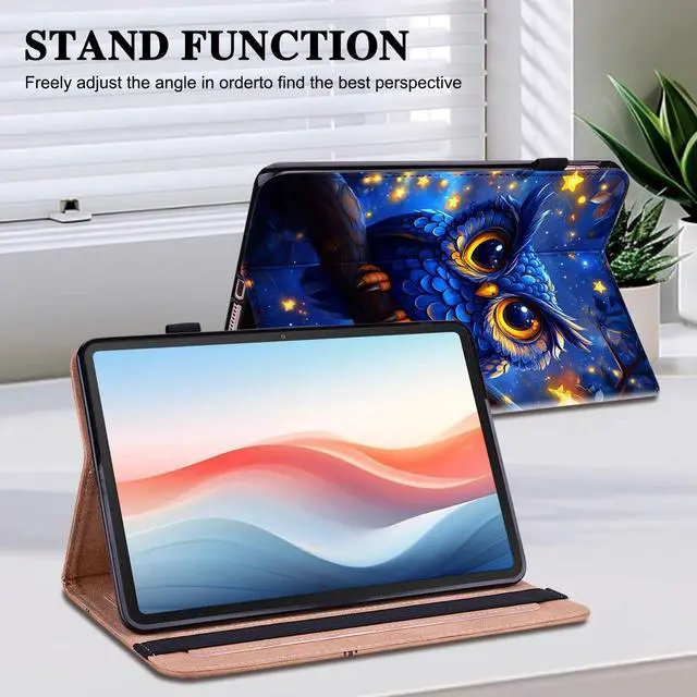 Alt view image 5 of 5 - YHDXUYS Case for Amazon Fire HD 10 and 10 Plus Tablet (13th/11th Generation, 2023/2021 Release) with Multi-Angle Stand and Pen Holder, Blue Owl