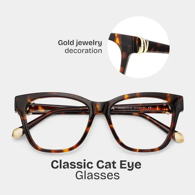 Alt view image 5 of 5 - Zeelool Glasses Frame for Women, Cat Eye Eyeglasses Eyewear with Clear Lenses ZJGA589753-02