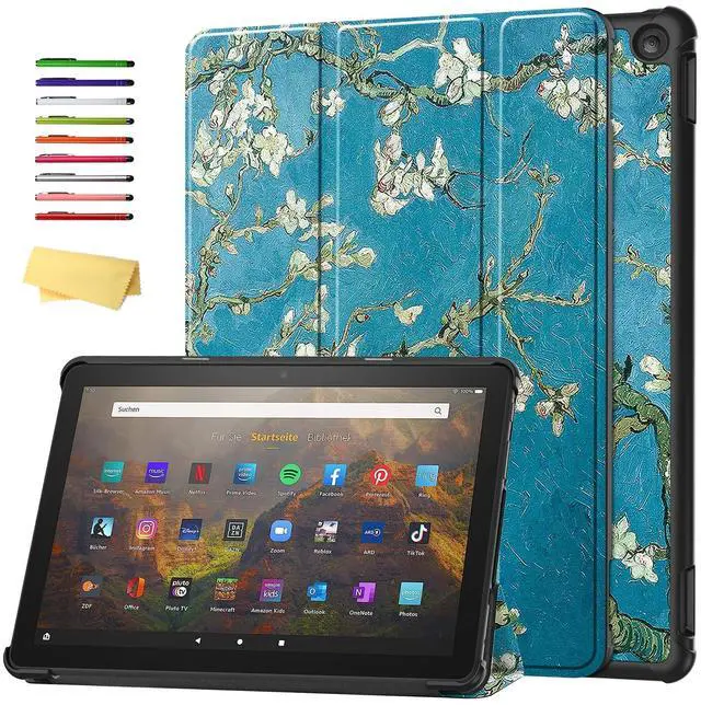 Main image of UUcovers Case for All-New Kindle Fire HD 10 Tablet (only 13th Generation, 2023 Release) 10.1" Trifold Lightweight Stand Hard Cover with Auto Wake/Sleep for Fire HD 10 2023, Blossoming Almond Tree