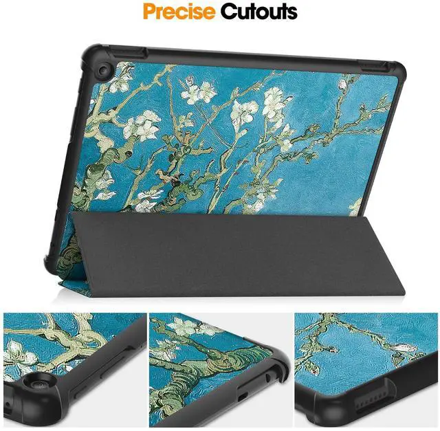 Alt view image 5 of 5 - UUcovers Case for All-New Kindle Fire HD 10 Tablet (only 13th Generation, 2023 Release) 10.1" Trifold Lightweight Stand Hard Cover with Auto Wake/Sleep for Fire HD 10 2023, Blossoming Almond Tree