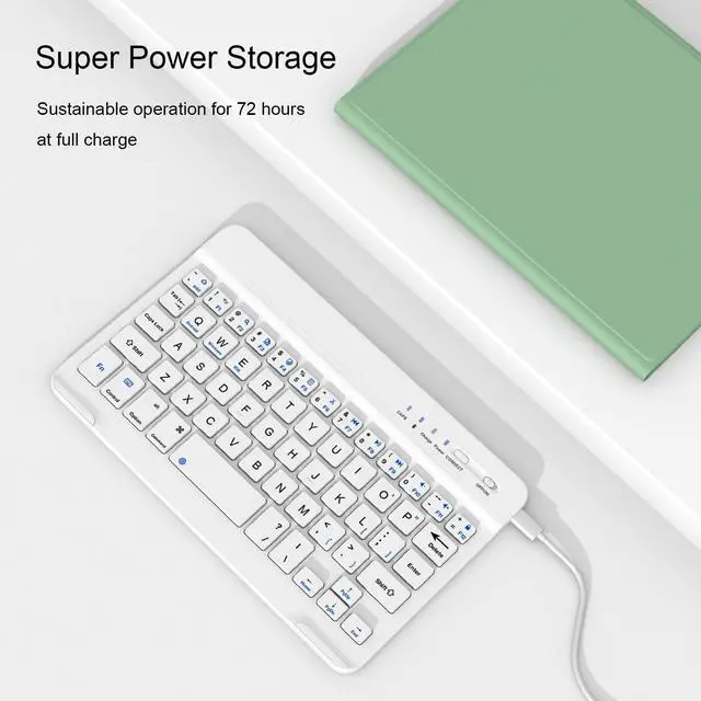 Alt view image 4 of 5 - Divufus Keyboard Case for iPad Mini 5th & Mini 4th Generation 7.9 Inch [Magnetic Detachable Wireless Keyboard][Support 3 System] Flip Stand Case with Pencil Holder for iPad Mini 4/5, Green