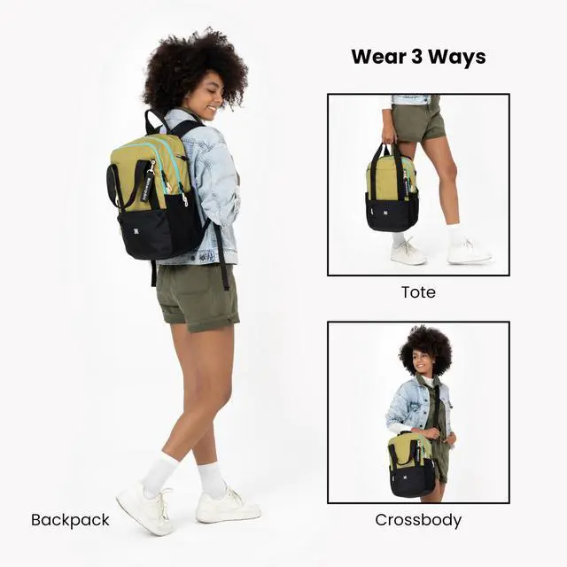 Alt view image 4 of 5 - Sherpani Camden, Convertible Backpack, 3 in 1 Tote Bag, 18L Travel Backpack, Crossbody Bag for Women, Cross Body Purse, Travel Gifts, RFID Protection, Fits 13 Laptop (Alchemy)