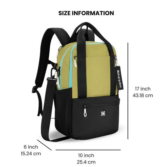 Alt view image 3 of 5 - Sherpani Camden, Convertible Backpack, 3 in 1 Tote Bag, 18L Travel Backpack, Crossbody Bag for Women, Cross Body Purse, Travel Gifts, RFID Protection, Fits 13 Laptop (Alchemy)