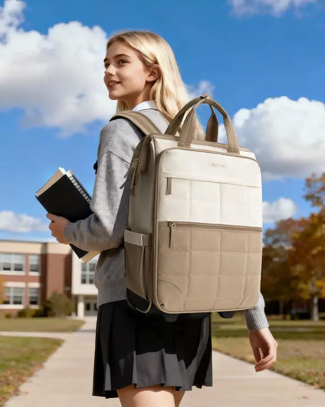 Alt view image 2 of 5 - Rolling Puffer Backpack for Women, Wheeled Laptop Backpack, Short-Term Travel Backpack with Wheels, Roller Adults Work Computer Bag, Water Resistant Overnight College Underseat Carry on Luggage, Black