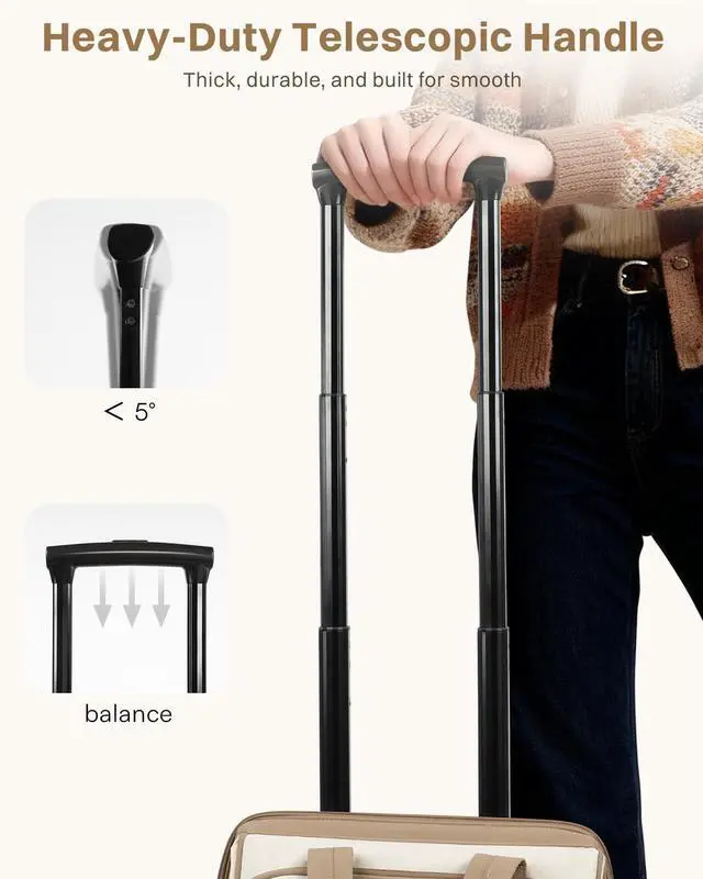 Alt view image 5 of 5 - Rolling Puffer Backpack for Women, Wheeled Laptop Backpack, Short-Term Travel Backpack with Wheels, Roller Adults Work Computer Bag, Water Resistant Overnight College Underseat Carry on Luggage, Black