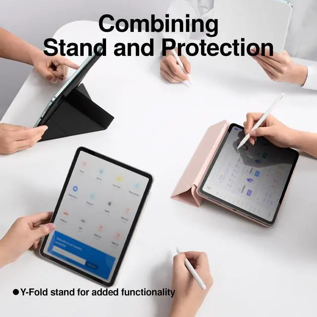 Alt view image 2 of 5 - SMARTDEVIL Magnetic Case for iPad Air 13 Inch Case (2024), Slim Protective Case with Apple Pencil Holder, Auto Wake/Sleep, 5 Standing Angles, White