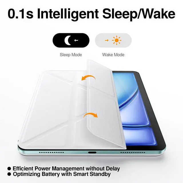 Alt view image 5 of 5 - SMARTDEVIL Magnetic Case for iPad Air 13 Inch Case (2024), Slim Protective Case with Apple Pencil Holder, Auto Wake/Sleep, 5 Standing Angles, White