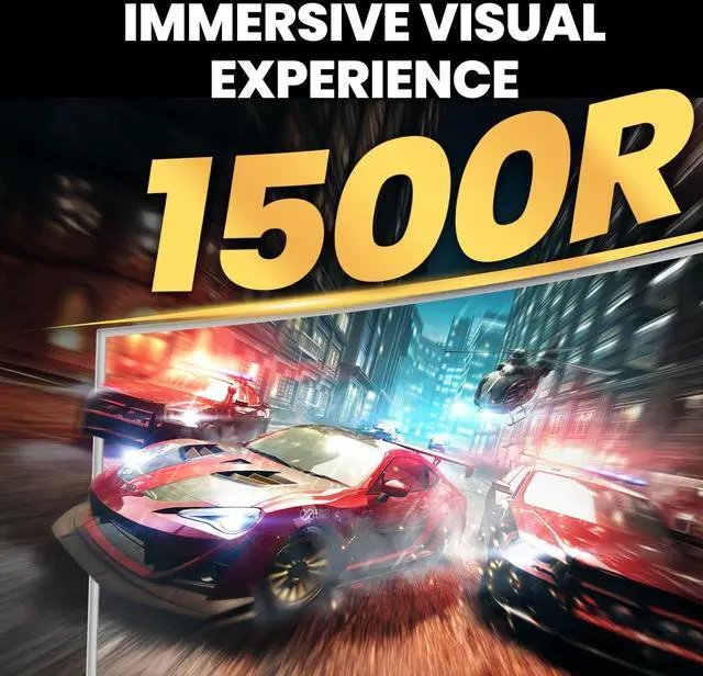 Alt view image 5 of 5 - CRUA 49" White Curved Monitor | DQHD(5120 * 1440), 120Hz, 1500R, 32:9, AMD FreeSync, 120% sRGB, Height Adjustable Ultra-Wide Screen Computer Monitors, HDMI 2.1 & DP 1.4, Wall Mount Install
