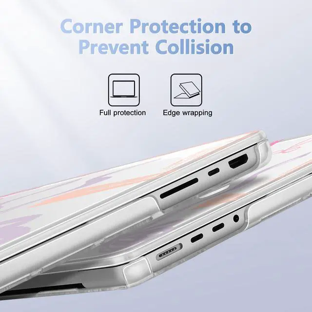 Alt view image 3 of 5 - May Chen Case for M4 MacBook Pro 16 inch A3403 Max A3186, M3 A2991 M2 A2780 M1 A2485 Pro Max 2024 2023 2022 2021 Release, Plastic Hard Shell Case with Screen Pretector&Keyboard Cover, Bows Girly