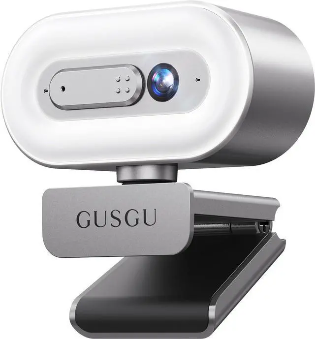 Main image of GUSGU G920 2K Quad HD Webcam for PC, Auto Focus, with Microphone & Light & Privacy Cover, Web Camera for Desktop Computer/Laptop/MacBook, USB Streaming Camera