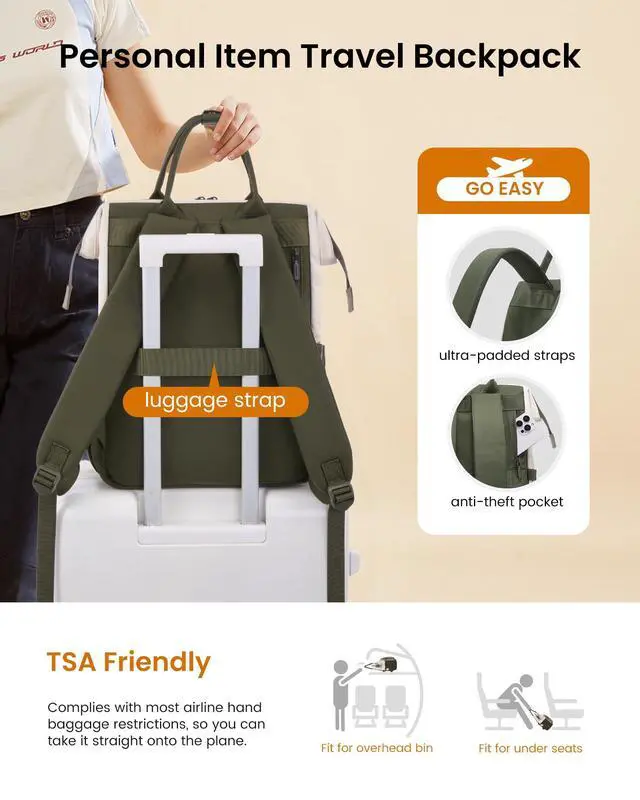 Alt view image 5 of 5 - LOVEVOOK Puffer Laptop Backpack for Women, 17 Inch Work Backpack purse for Nurse Teacher, College Back to School Bookbag for Teen Girls, Personal Item Travel Bag Computer Daypack for Daily Commute