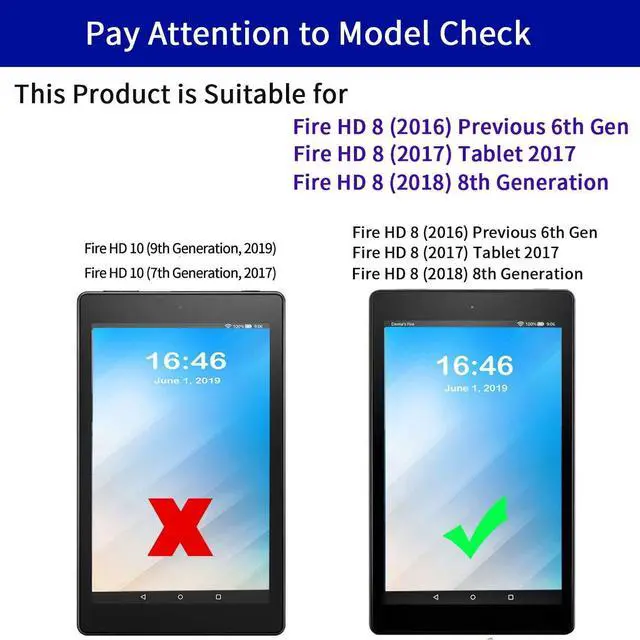 Alt view image 2 of 5 - BFSEROBJ Case for Kindle Fire hd 8 Case 2017/2018 Release 7th/8th Generation Lightweight Smart Cover PU Leather Adjustable Stand Protective Cover with Auto Wake/Sleep - Floral Flower